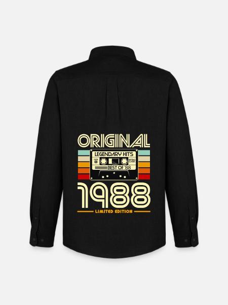Original 1988 Limited Edition Cassette - Men's Oxford Shirt by Stanley/Stella - black