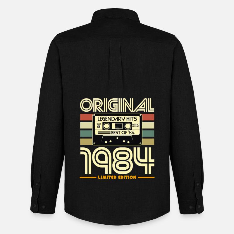 Original-Hits 1984 Retro Limited Edition - Männer Oxford Hemd von Stanley/Stella - Schwarz
