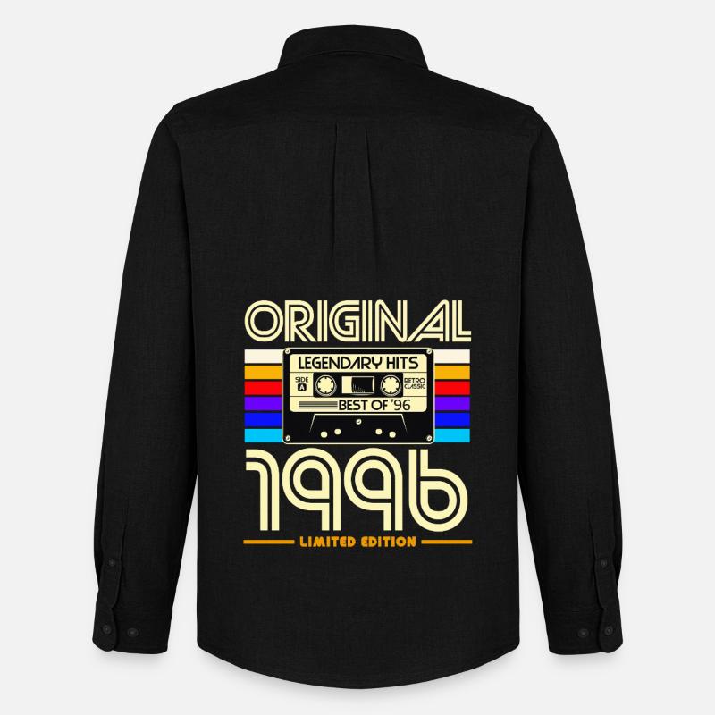 Originalkassette Retro von 1996 - Männer Oxford Hemd von Stanley/Stella - Schwarz