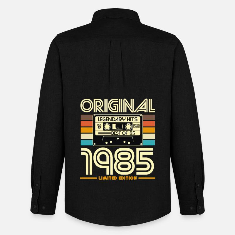 Originale limitierte Edition von 1985 - Männer Oxford Hemd von Stanley/Stella - Schwarz