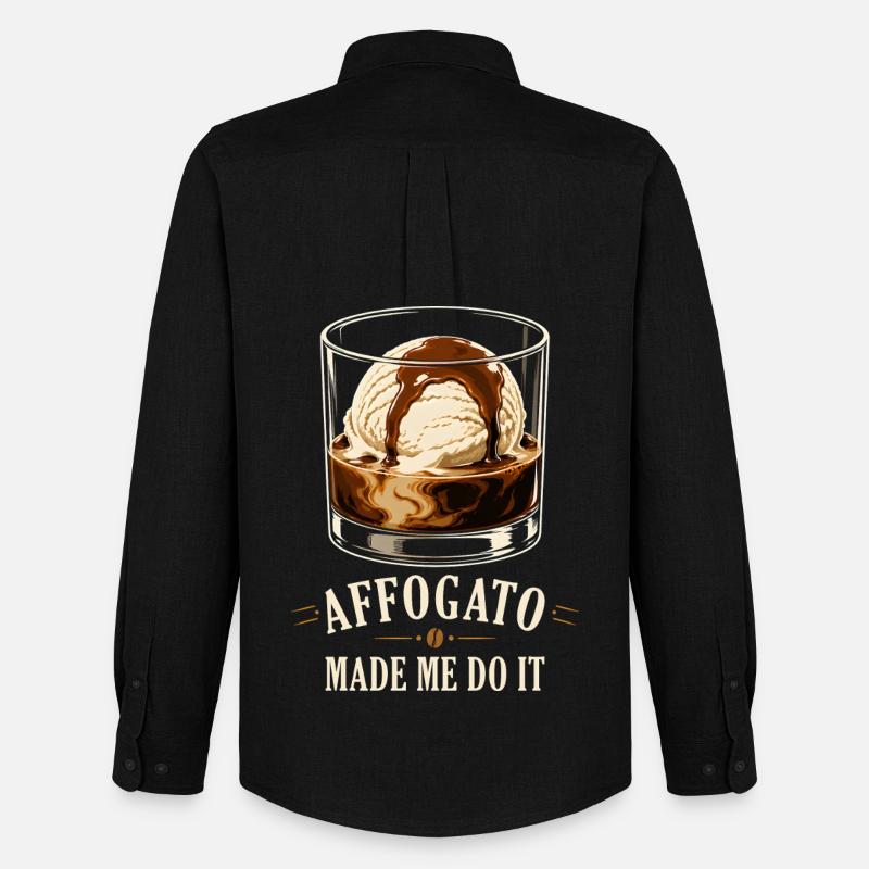Affogato Made Me Do It - Männer Oxford Hemd von Stanley/Stella - Schwarz