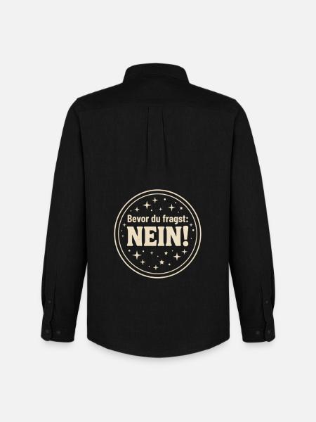 Bevor du fragst Nein ! - Männer Oxford Hemd von Stanley/Stella - Schwarz