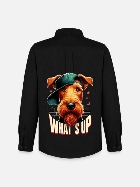 Irish Terrier What's Up Gangsta Dog Gift - Men's Oxford Shirt by Stanley/Stella - black