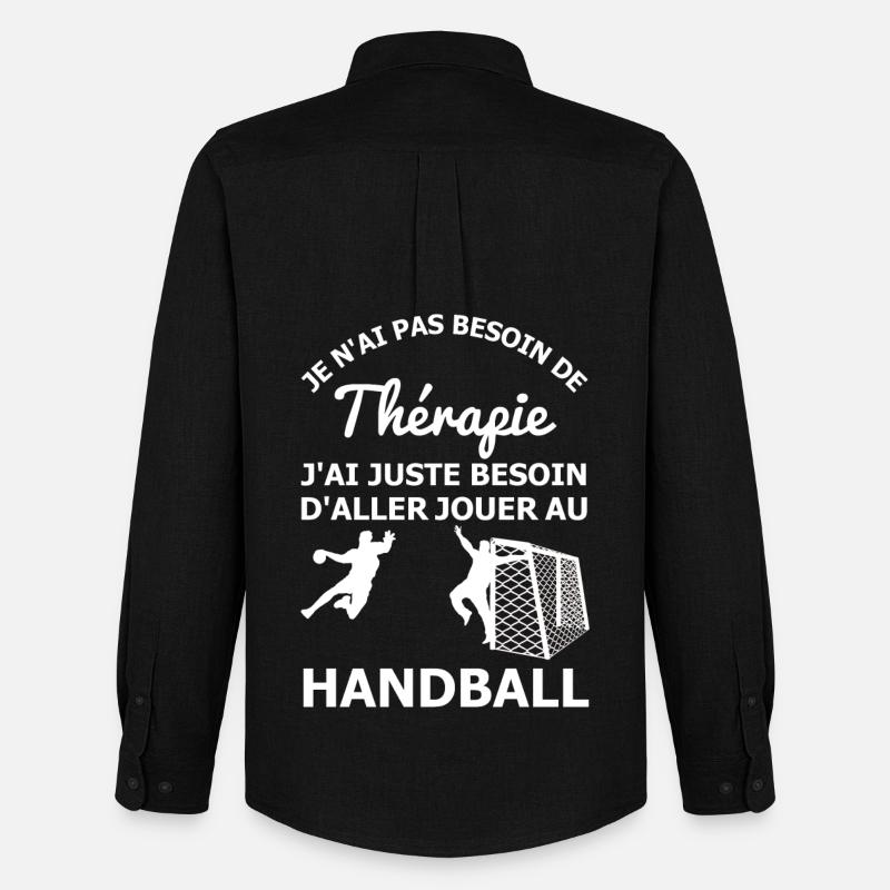 Handballtherapie - Männer Oxford Hemd von Stanley/Stella - Schwarz