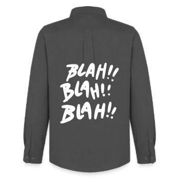 Blah Blah Blah weiß - Männer Oxford Hemd von Stanley/Stella - Anthrazit - Hinten - AI Model Male 185 dark (185cm)