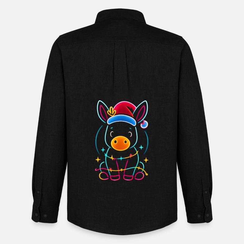 Esel Elfe Weihnachten Lustig Geschenk - Männer Oxford Hemd von Stanley/Stella - Schwarz