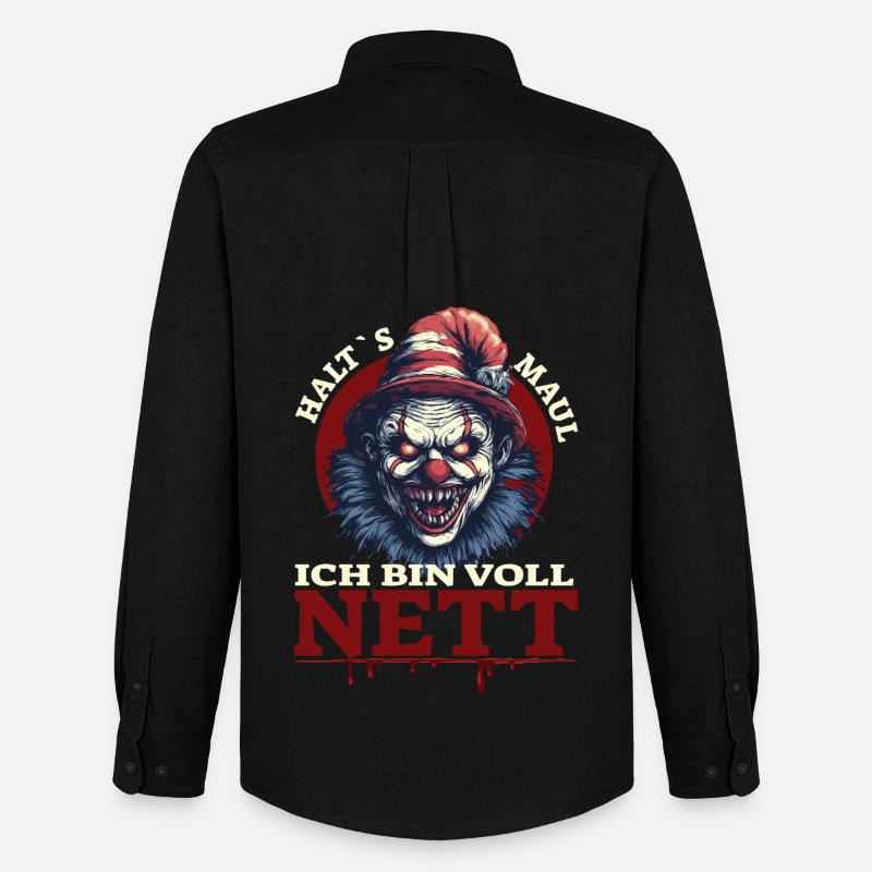 Halts Maul - Ich bin voll Nett - Männer Oxford Hemd von Stanley/Stella - Schwarz
