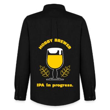 Hobby Brewer - IPA in progress | IPA Brewing - Men's Oxford Shirt by Stanley/Stella - black - Back - AI Model Male 185 dark (185cm)