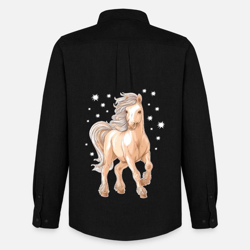 Pferd Pony - Männer Oxford Hemd von Stanley/Stella - Schwarz