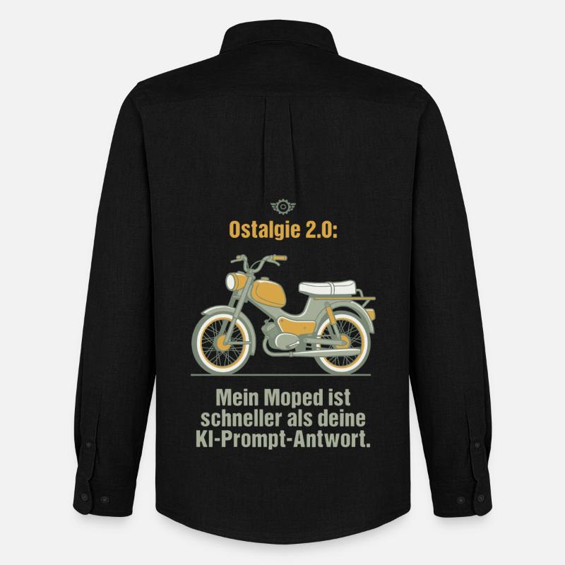 Ostalgie Moped. KI Prompt Spruch - Männer Oxford Hemd von Stanley/Stella - Schwarz
