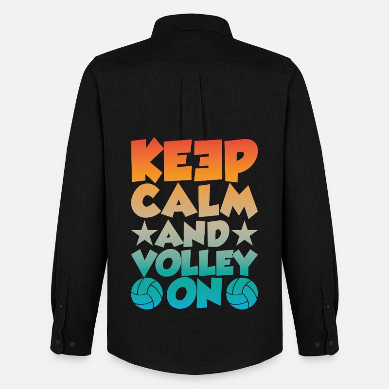 Keep Calm and Volley on - Männer Oxford Hemd von Stanley/Stella - Schwarz