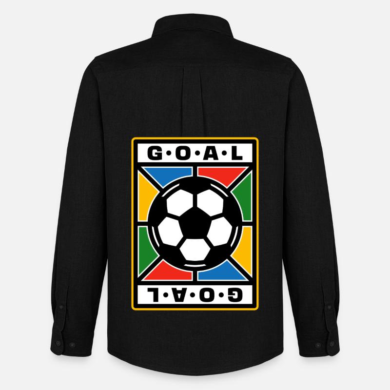 Fußball-Retro-Abzeichen - Männer Oxford Hemd von Stanley/Stella - Schwarz