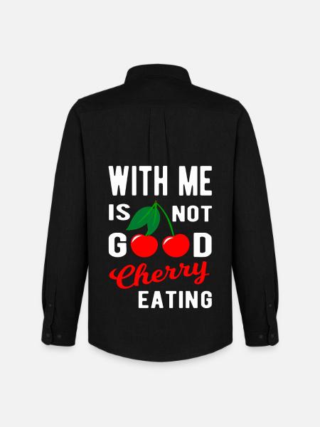 With me is not good Cherry eating - Men's Oxford Shirt by Stanley/Stella - black