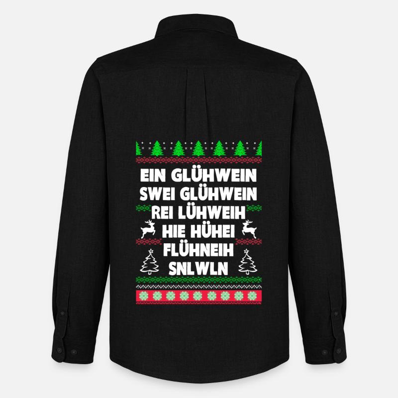 Glühwein - Männer Oxford Hemd von Stanley/Stella - Schwarz