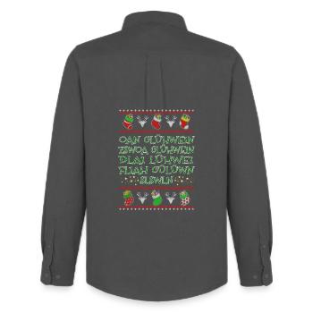 Glühwein - bayerisch - Männer Oxford Hemd von Stanley/Stella - Anthrazit - Hinten - AI Model Male 185 dark (185cm)