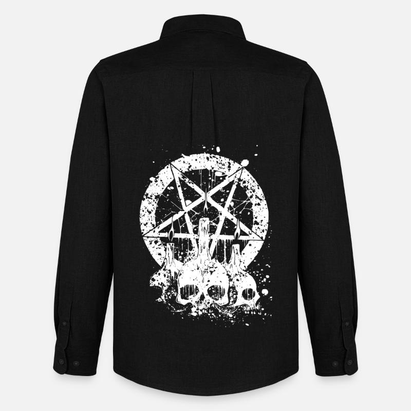Gothic Skull - Männer Oxford Hemd von Stanley/Stella - Schwarz