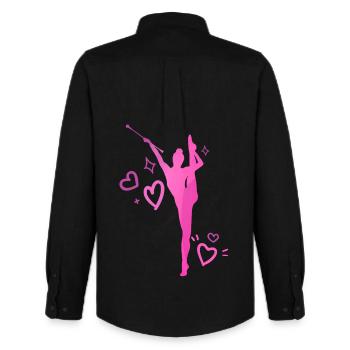 Twirleuse pink hearts - Men's Oxford Shirt by Stanley/Stella - black - Back - AI Model Male 185 dark (185cm)