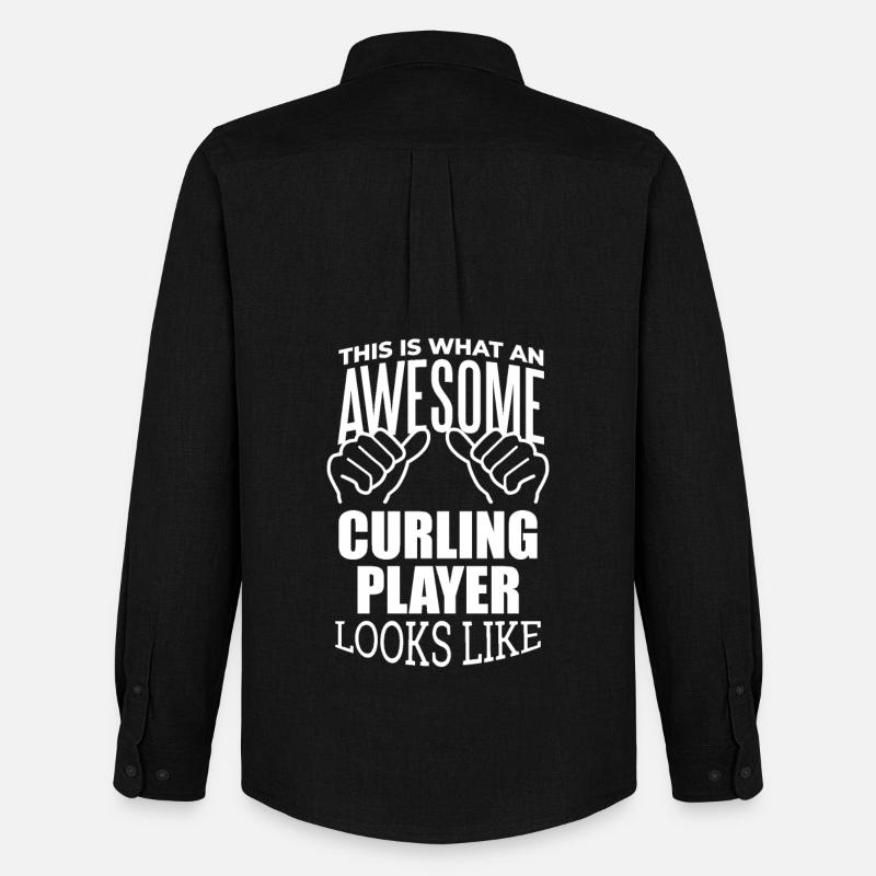 Curling - Männer Oxford Hemd von Stanley/Stella - Schwarz