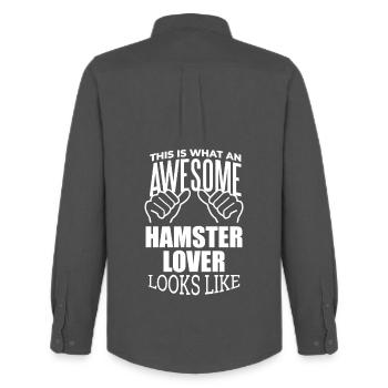 hamster - Chemise Oxford homme Stanley/Stella - charbon - Dos - AI Model Male 185 dark (185cm)