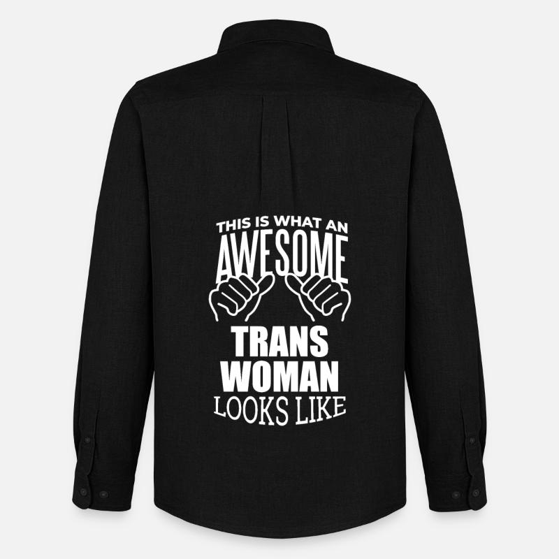Transfrau - Männer Oxford Hemd von Stanley/Stella - Schwarz