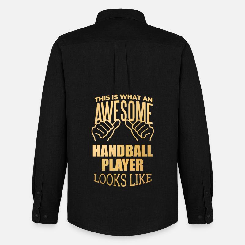 Handball - Männer Oxford Hemd von Stanley/Stella - Schwarz
