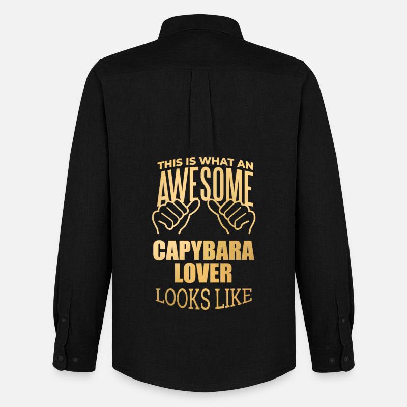 Capybara - Männer Oxford Hemd von Stanley/Stella - Schwarz