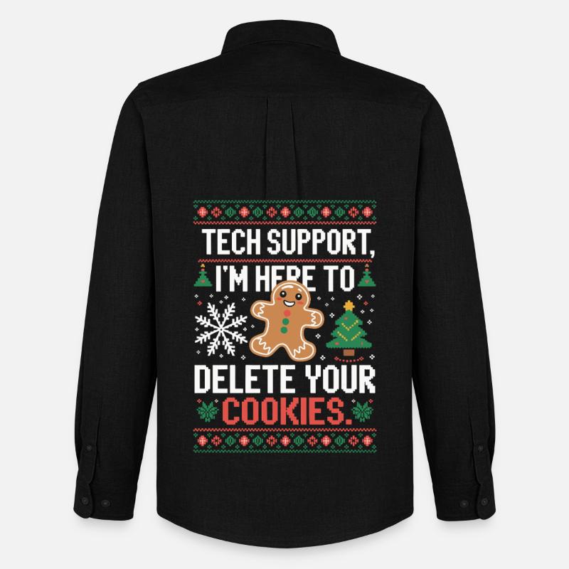 Tech Support Cookie Spruch - Männer Oxford Hemd von Stanley/Stella - Schwarz