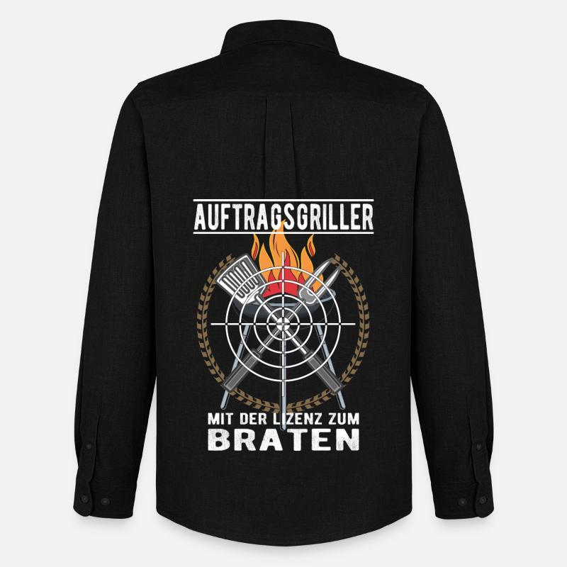 Auftragsgriller - Männer Oxford Hemd von Stanley/Stella - Schwarz