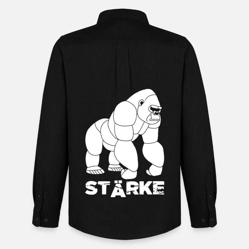 Gorilla-Stärke - Männer Oxford Hemd von Stanley/Stella - Schwarz