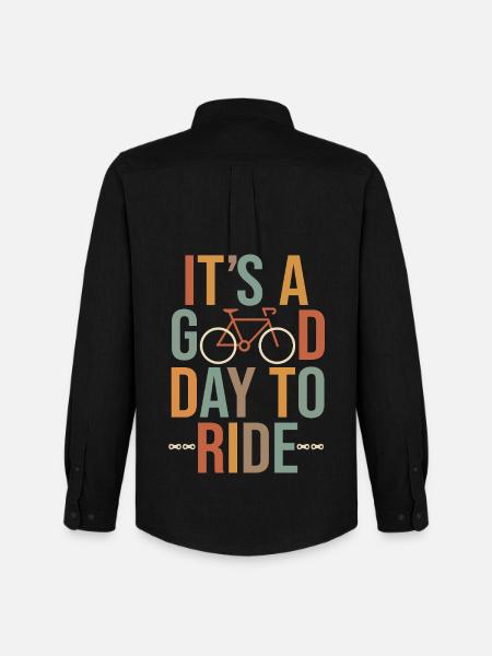 Het is een goede dag om te fietsen Fiets Fiets Cadeau humo - Stanley/Stella Oxford Heren overhemd - zwart