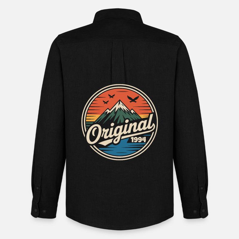 Original-Retro-Jubiläum von 1994 - Männer Oxford Hemd von Stanley/Stella - Schwarz