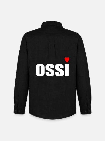 Ossi with heart red - Men's Oxford Shirt by Stanley/Stella - black