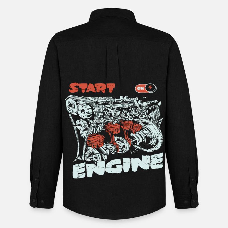 Start the engine, engine, engine - Men's Oxford Shirt by Stanley/Stella - black