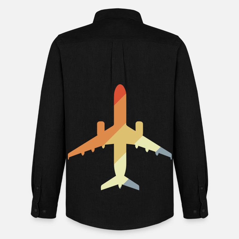 Flugzeug Retro - Männer Oxford Hemd von Stanley/Stella - Schwarz