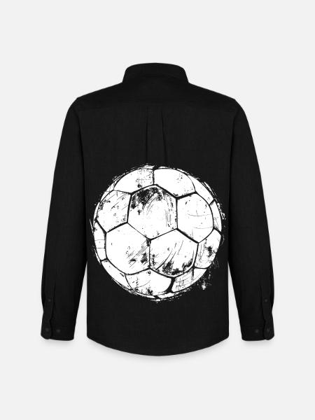 Soccer Drawing - Men's Oxford Shirt by Stanley/Stella - black
