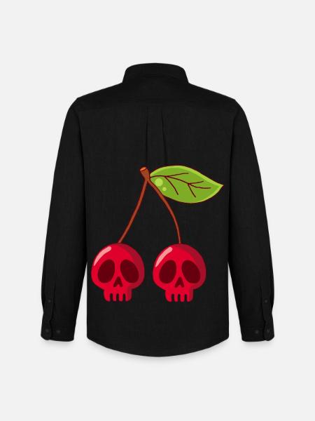 Cherry skulls - Men's Oxford Shirt by Stanley/Stella - black