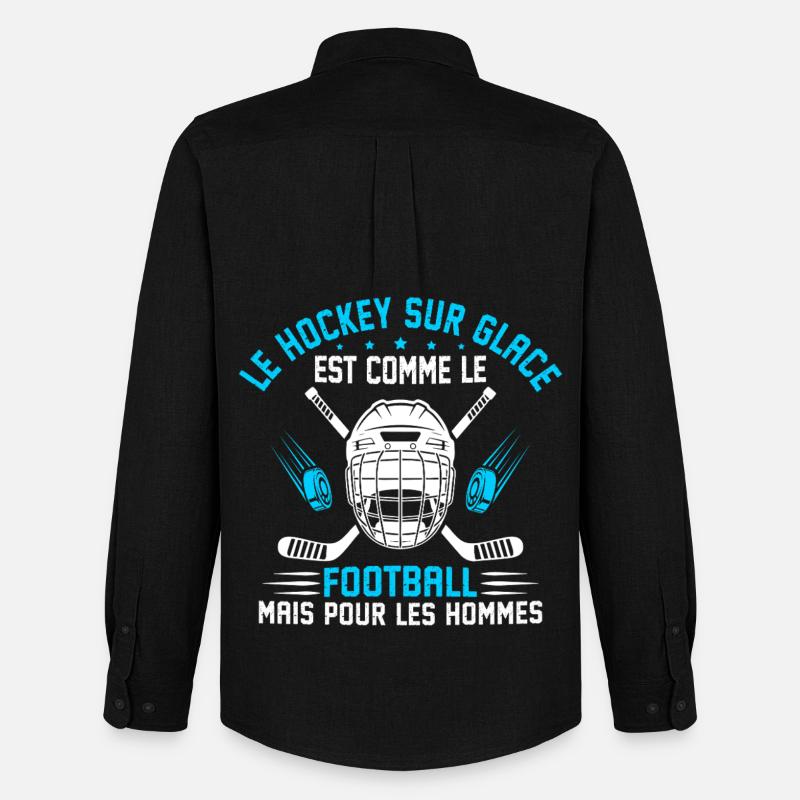 Eishockey lustiges Eishockey-Geschenk - Männer Oxford Hemd von Stanley/Stella - Schwarz