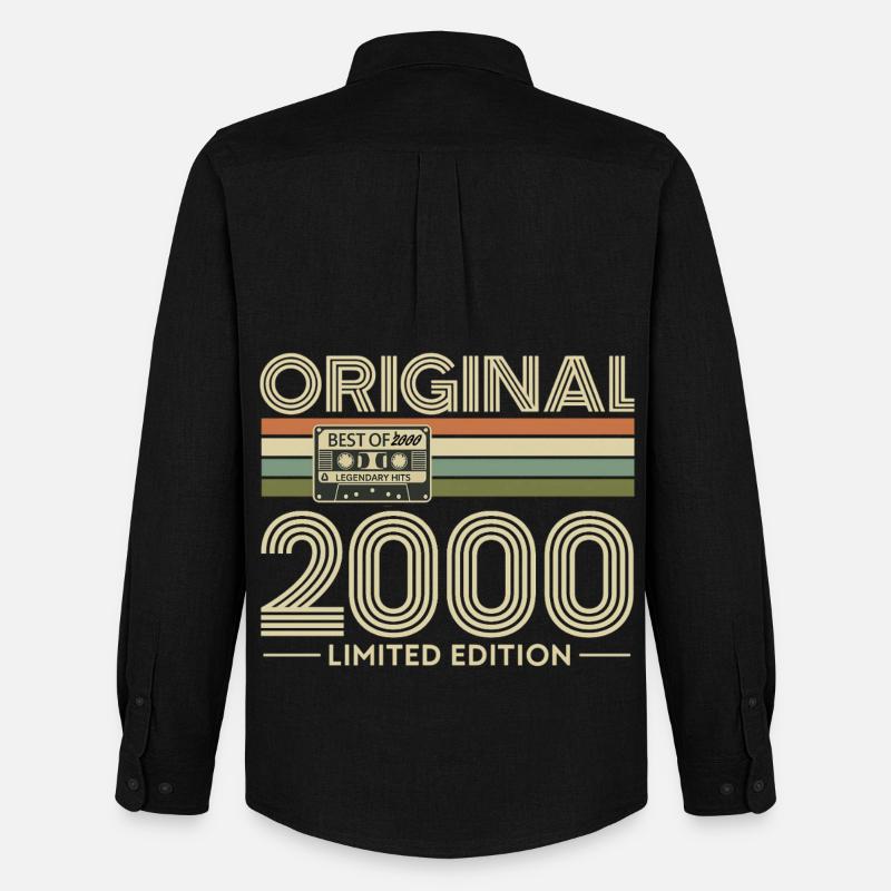Originale Limited Edition von 2000 - Männer Oxford Hemd von Stanley/Stella - Schwarz
