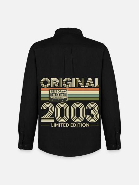 Original 2003 Édition limitée Retro - Chemise Oxford homme Stanley/Stella - noir