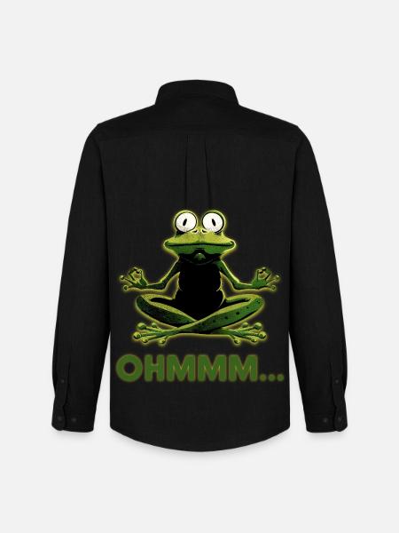 Frog in Meditation: Ohmm Zen - Men's Oxford Shirt by Stanley/Stella - black
