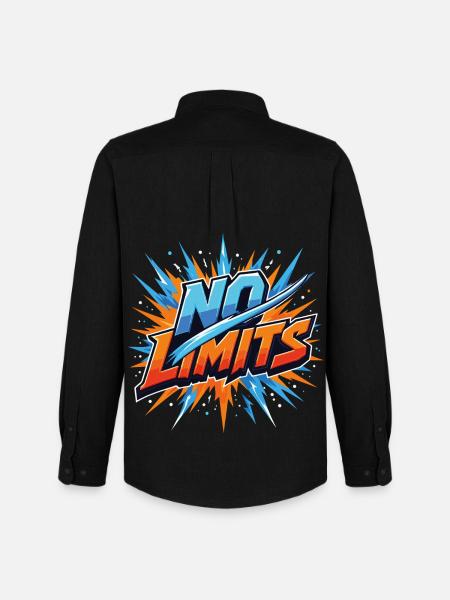 No Limits Motivation Sports Gaming Saying Design - Men's Oxford Shirt by Stanley/Stella - black
