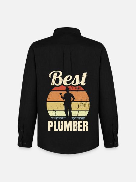 Best Plumber - Men's Oxford Shirt by Stanley/Stella - black