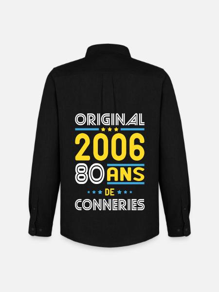Original – 2006 – 20 Jahre - Männer Oxford Hemd von Stanley/Stella - Schwarz