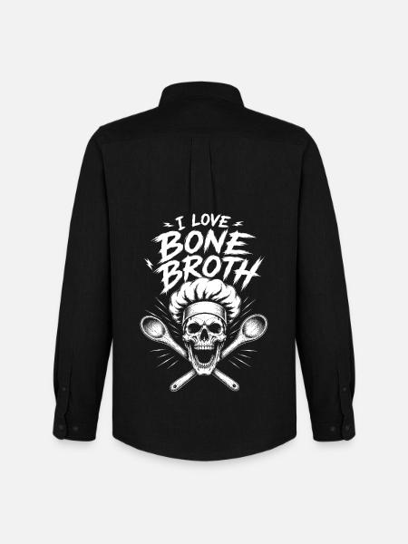 I Love Bone Broth Skull - Men's Oxford Shirt by Stanley/Stella - black