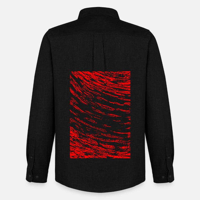 Abstraktes Bild / rot / Muster / Linie - Männer Oxford Hemd von Stanley/Stella - Schwarz