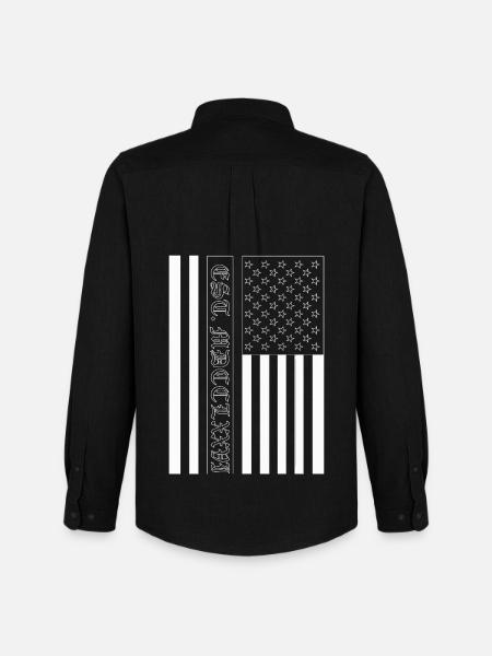 Est. MDCCLXXVI USA Flag - Men's Oxford Shirt by Stanley/Stella - black