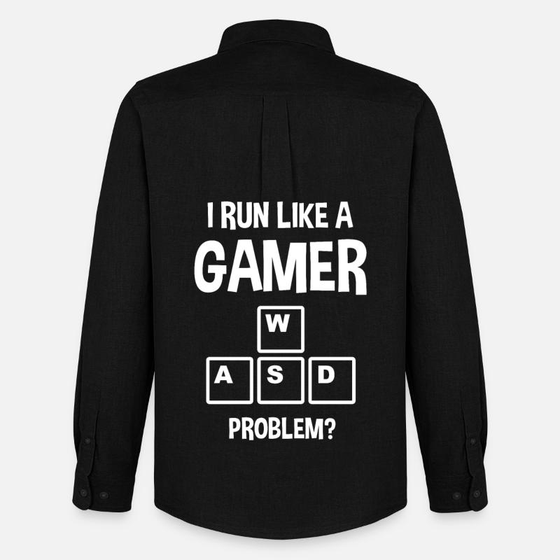 Gaming - Männer Oxford Hemd von Stanley/Stella - Schwarz