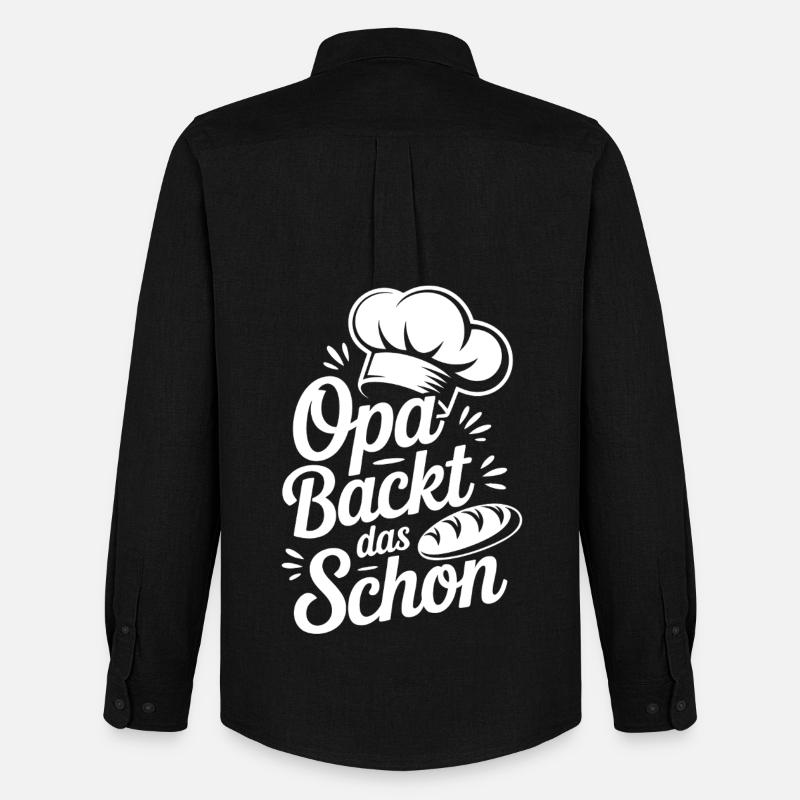 Opa Backt Das Schon - Männer Oxford Hemd von Stanley/Stella - Schwarz