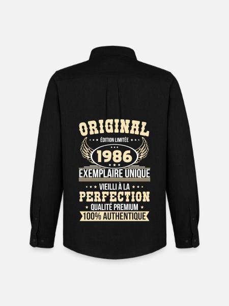 1986 – Unique example – Premium quality - Men's Oxford Shirt by Stanley/Stella - black