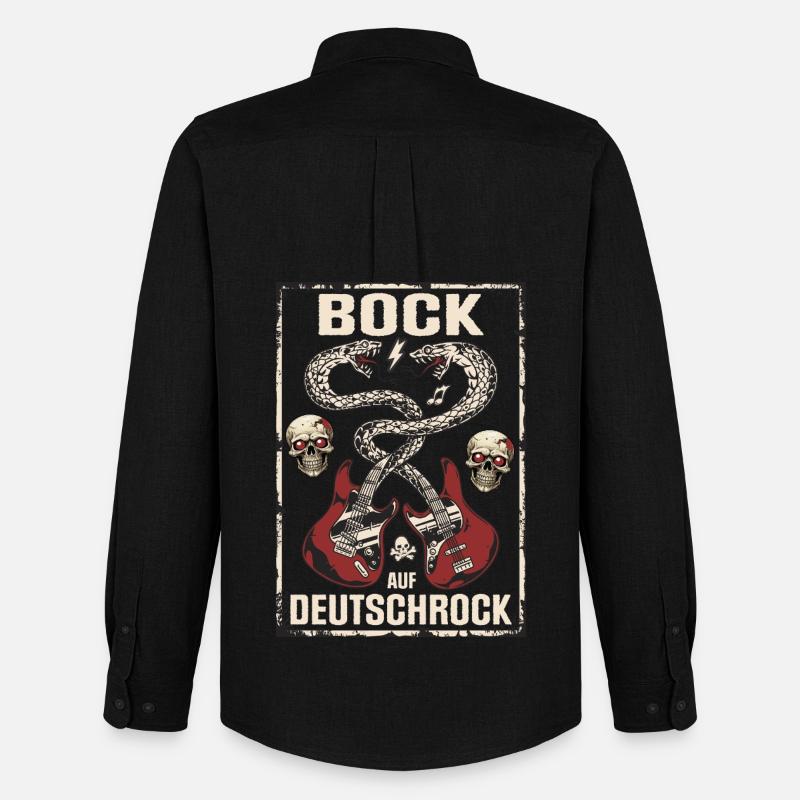 Bock auf Deutschrock - Männer Oxford Hemd von Stanley/Stella - Schwarz